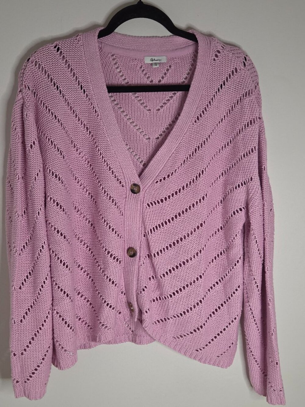Pink Crochet Cardigan XL - Picture 3 of 7